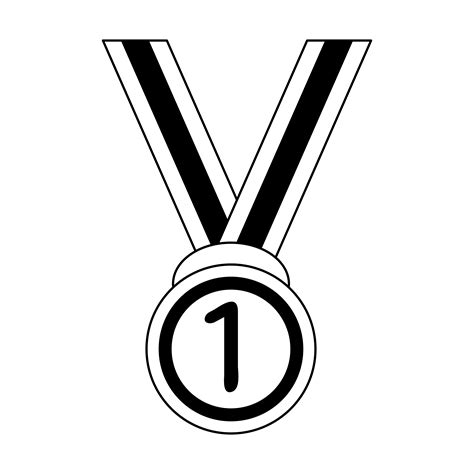 First Place Medal Award Symbol Isolated In Black And White 1972238