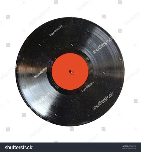 Vinyl Record With Blank Label Isolated On White Stock Photo 37545598