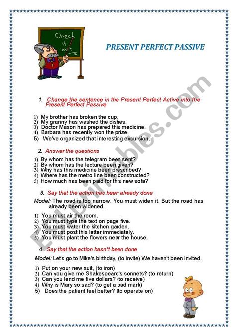 Present Perfect Passive Esl Worksheet By Felicia A