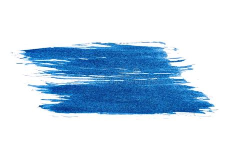 Blue Abstract Watercolor Paint Brush Stroke Texture Isolated On White