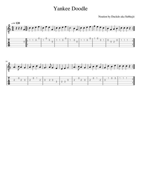 Yankee Doodle Sheet Music For Guitar Download Free In Pdf Or Midi