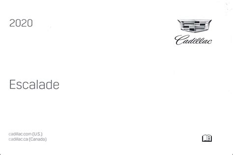 2020 Cadillac Escalade Owner's Manual Original