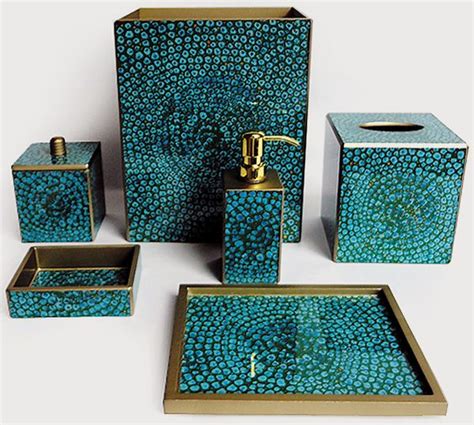 Heritagecharmaine bathroom accessories in white. Teal Tile This mosaic turquoise bath set (priced by the ...