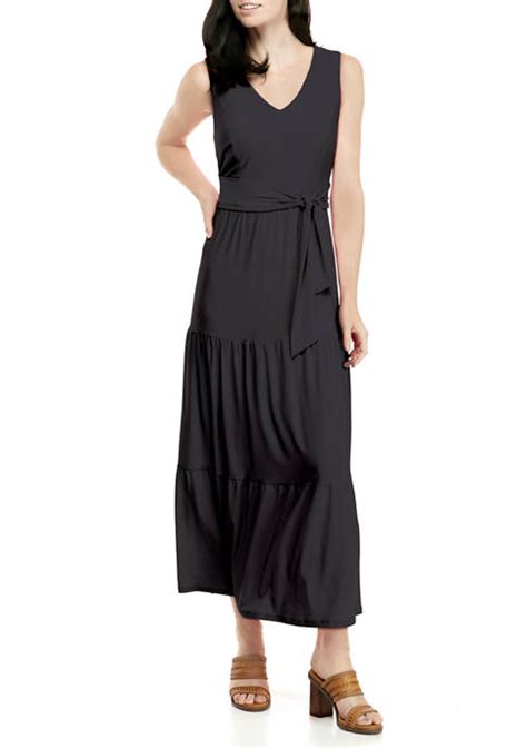 Emma And Michelle Womens V Neck Tiered Maxi Dress Belk