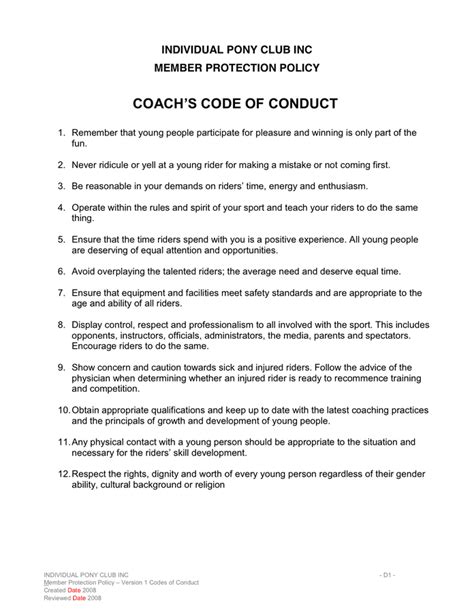 Code Of Conduct Example Download Free Documents For Pdf Word And Excel