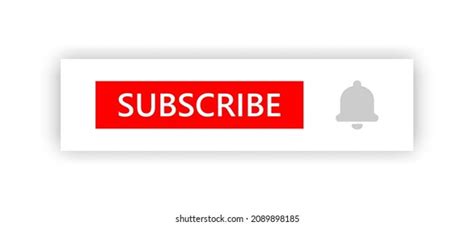 Subscribe Button Notification Bell Icon Red Stock Vector Royalty Free