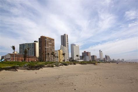 Morning View Of Golden Mile Beachfront Skyline In Durban Editorial