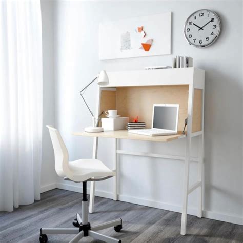 Ikea White Birch Secretary Desk Ps 2014 Aptdeco