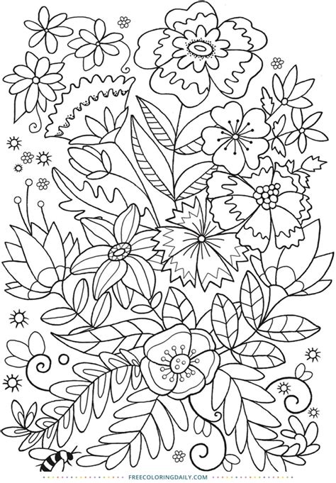 Free Pretty Flower Pattern Coloring Free Coloring Daily