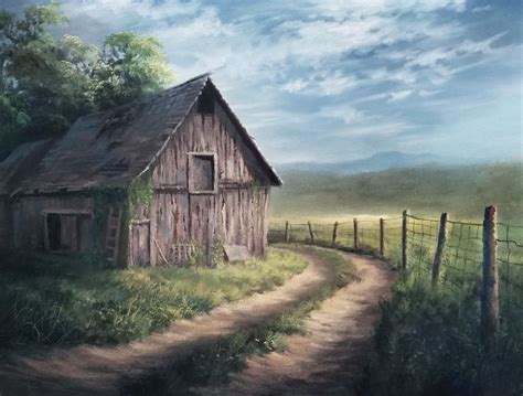 Barn By The Road Oil Painting By Kevin Hill Watch Short Oil Painting