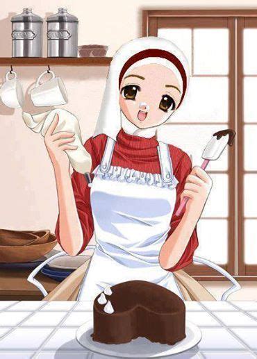  muslimah chef is a place for all those muslimahs whose passion is to cook try new stuff, to delight the guest with amazing cooking skills.this blog is the place for food enthusiasts. lovelyyyyyyy | Kartun hijab, Kartun gadis, Kartun