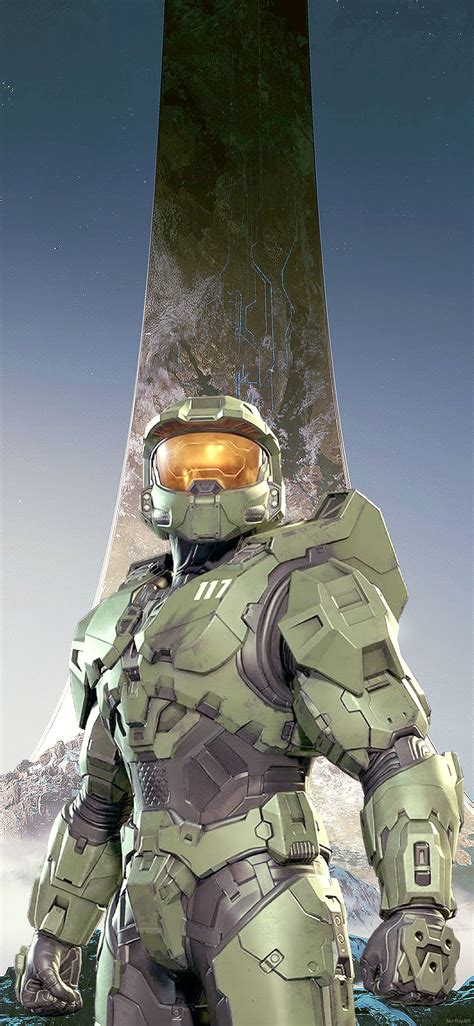 New Halo Infinite Master Chief In Game Pose Iphone Wallpaper Hype