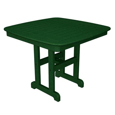 Polywood La Casa Cafe 48 In Green Round Patio Dining Table Rt248gr