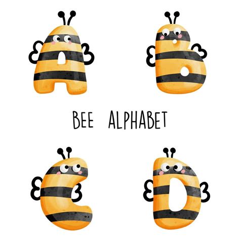 Bee Alphabetbee Font Vector Illustration 8078260 Vector Art At Vecteezy