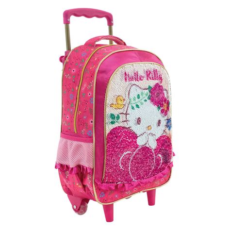 Mochila Rodinhas Xeryus Hello Kit Magic Touch Escolar Feminina Rosa