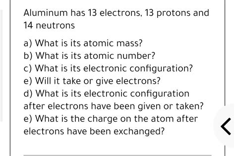 Answered Aluminum Has 13 Electrons 13 Protons Bartleby