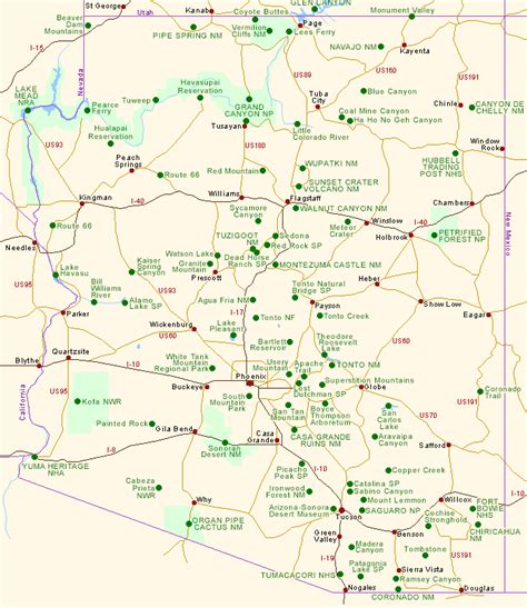 Arizona Tourist Attractions Map Tourist Destination In The World