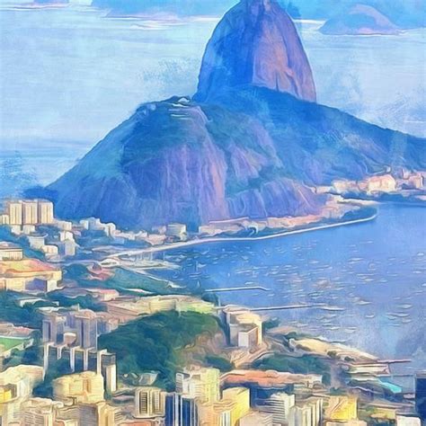 Rio De Janeiro Landscape Canvas Large Art Painting Brazil Poster