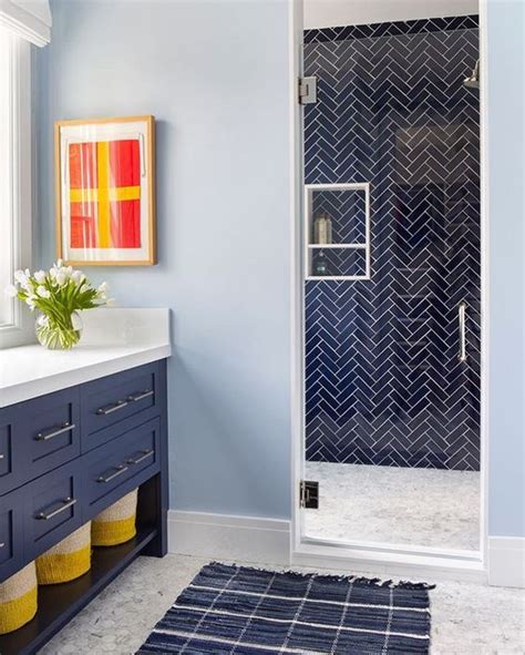 Navy Blue Bathroom Tiles Blue Bathroom Tile Shower Wall Tile Blue