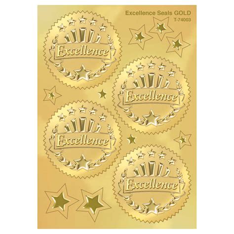 Teachersparadise Trend Excellence Gold Award Seals Stickers 32 Ct