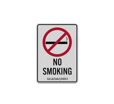 California No Smoking Symbol Aluminum Sign Reflective