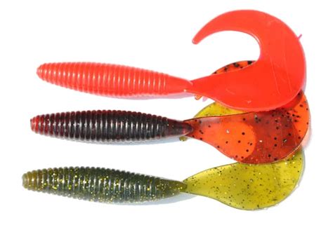 20pcs Size 9cm6g Bass Grub Soft Fishing Lures Plastic Worm Rubber