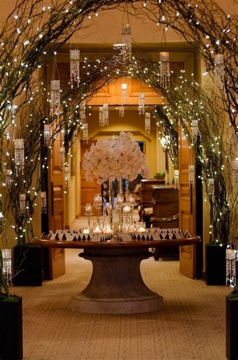 december wedding venue decor ideas deer pearl flowers