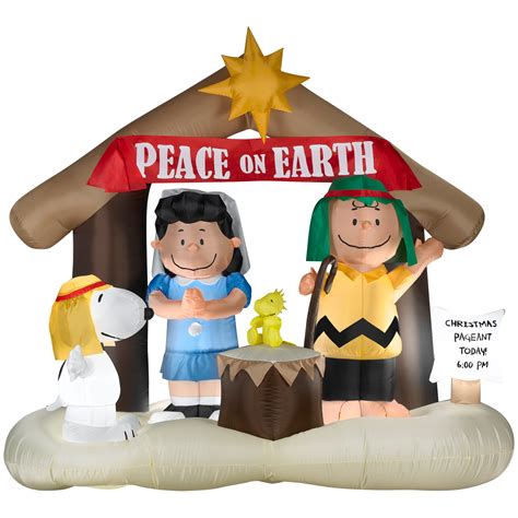 Merry christmas eve snoopy discovered by alichalima♡. Peanuts By Schulz 5.7' Nativity Airblown Christmas Decoration