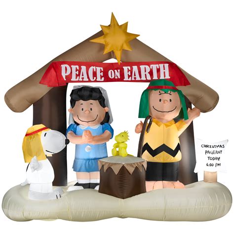 Xmas contest ~ finishing up decorations~. Peanuts By Schulz 5.7' Peanuts Nativity Airblown Christmas ...