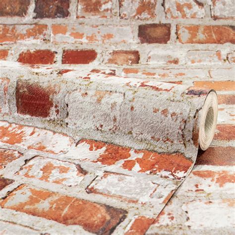 Muriva Loft Red Brick Wallpaper Wilko