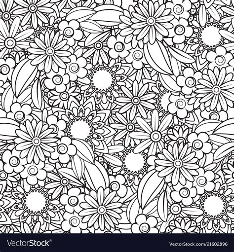 Doodles Floral Seamless Pattern Royalty Free Vector Image
