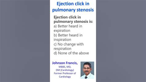 Ejection Click In Pulmonary Stenosis Youtube