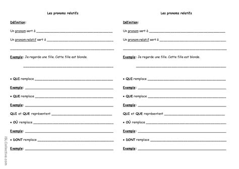 R Vision Ou R Sum Des Pronoms Relat Fran Ais Fle Fiches Pedagogiques