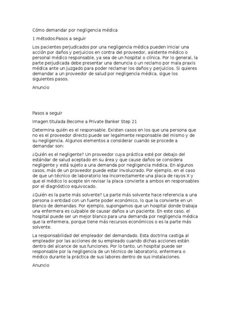 A poco de cumplirse un año de la muerte del astro futbolístico, el primer capítulo de una serie biográfica con revelaciones sobre su niñez, éxito deportivo y consumo de drogas estrenó el jueves su primer capítulo en el canal nueve de televisión abierta en argentina tras una premiere en el estadio de. Cómo Demandar Por Negligencia Médica | Hospital | Medicina