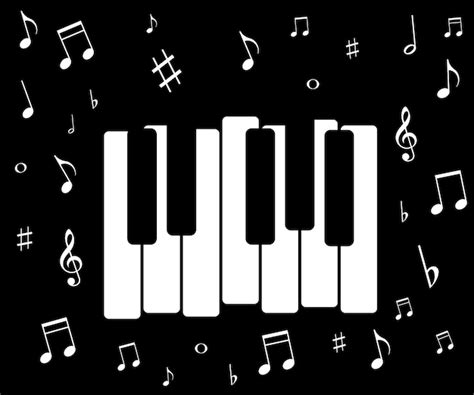 Premium Vector Music Icon With Piano And Musical Notes Vector