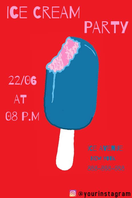 Ice Cream Party Poster Template Postermywall