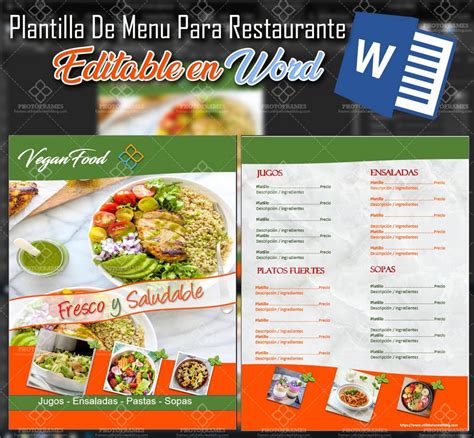 Plantilla Para Hacer Carta De Menú Para Restaurante Editable En Word