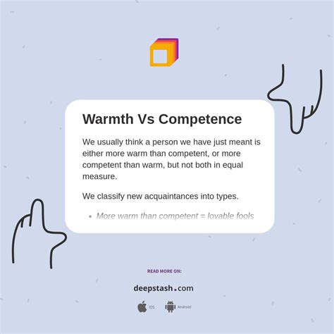 Warmth Vs Competence Deepstash