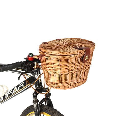 Bikight Trendy Classic Removable Wicker Cycling Bicycle Front Basket