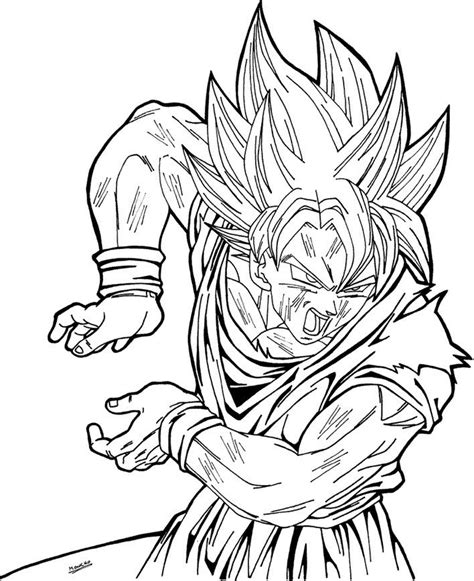 Son Goku Coloring Pages At Free Printable Colorings