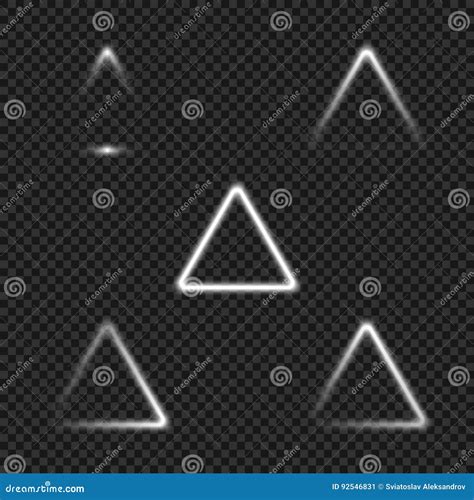 White Glowing Triangles Collection For Your Design Stock Vector
