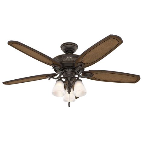 It can distribute both cold and hot air and maintain the right. Hunter Osbourne 54 in. LED Indoor Onyx Bengal Ceiling Fan ...