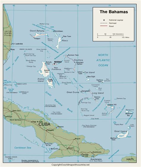 4 Free Printable Labelled And Blank Map Of Bahamas In Pdf World Map