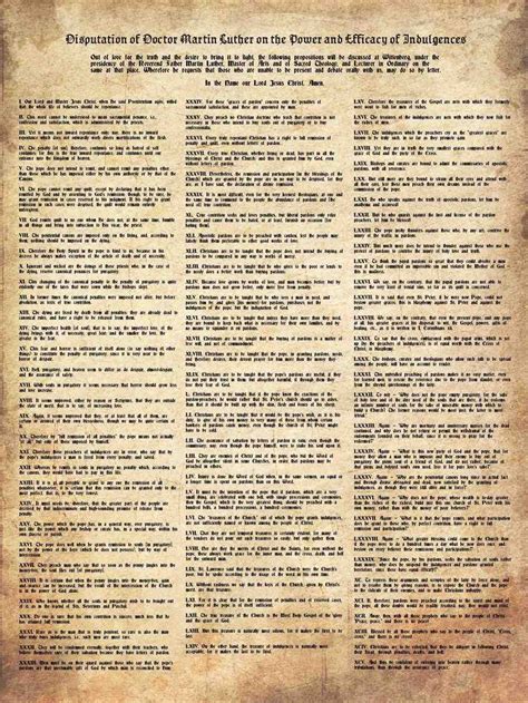 Martin Luther 95 Theses Printable