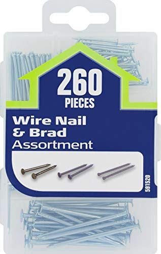 The Hillman Group 591520 Small Wire Nail And Brad Assortment 260 Pack Household Tools Cleaning