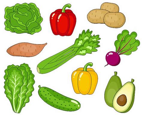 Vegetables Clip Art Cute Veggies Clipart Digital Clip Art Avocado