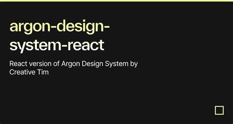 Argon Design System React Codesandbox