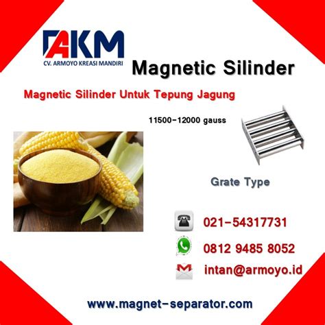Tepung jagung merupakan bahan makanan populer yang biasa digunakan sebagai bahan pengental sup atau saus, dan digunakan untuk membuat sirup jagung dan pemanis lainnya. Jual Magnetic Silinder 11000-12000 Untuk Tepung Jagung ...