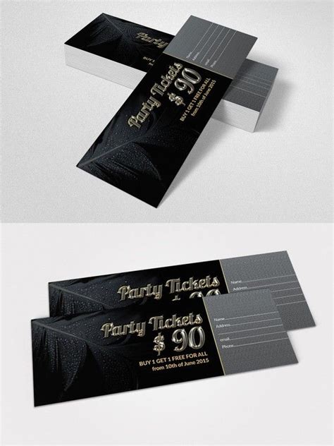 Concert Pass Party Ticket Business Cards Creative Templates Party