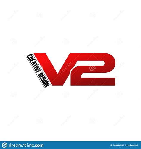 Letter V2 Simple Logo Design Vector Stock Vector Illustration Of